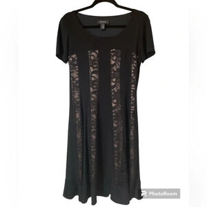 R&M Richards Women’s Dress Short‎ Sleeve Lace Black Size 8